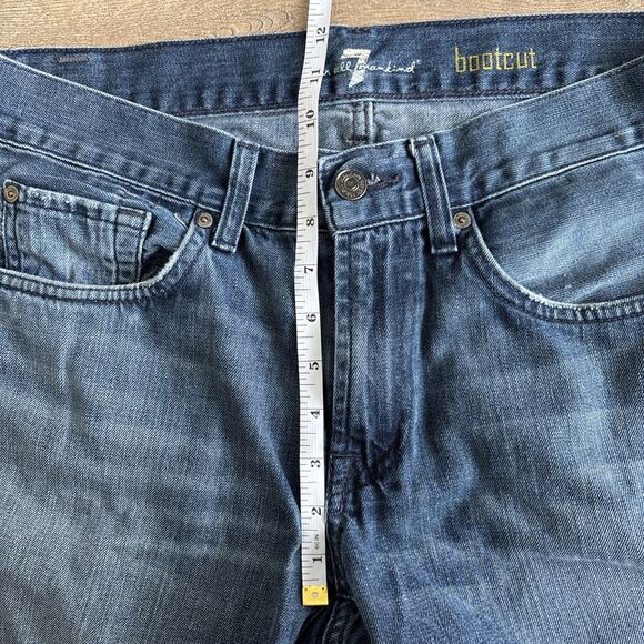 7 For All Mankind Womens Size 32 Jeans Bootcut 100% Cotton Medium Wash Wide Leg - Picture 14 of 16